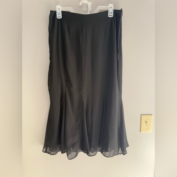 MSK Womens Black Chiffon Maxi Ruffled Lined Y2K Elastic Skirt Goth Dark Romantic - Picture 6 of 9